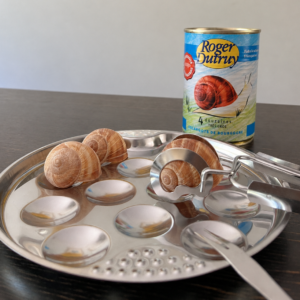 Plato para caracoles con pinza