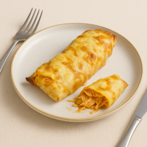 Crêpes de pollo con salsa rosada